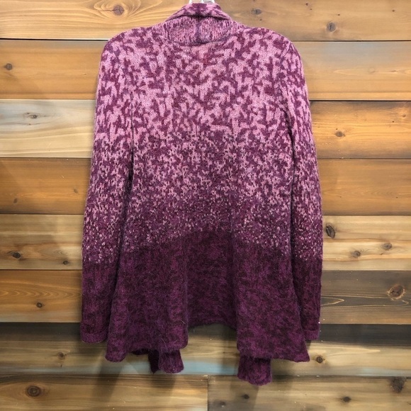 Lucy & Laurel berry wine purple open cardigan Medium Alpaca wool - Picture 10 of 11